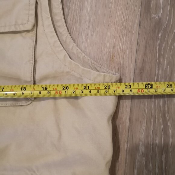 LL BEAN Vest Mens L Utility Safari Tactical Fishing Full Zip Canvas Cotton Tan - Picture 8 of 13